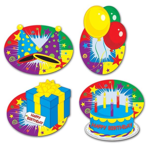 Club Pack of 48 "HAPPY BIRTHDAY" Cutout Party Decorations 12" Bed